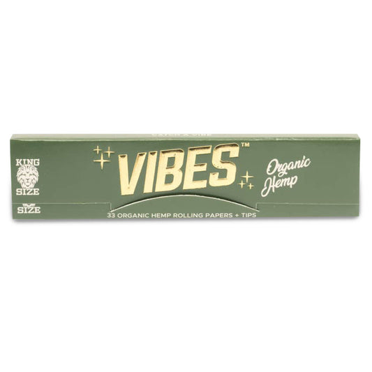 Vibes Papers King Size Organic Hemp Rolling Papers and Vibes Tips