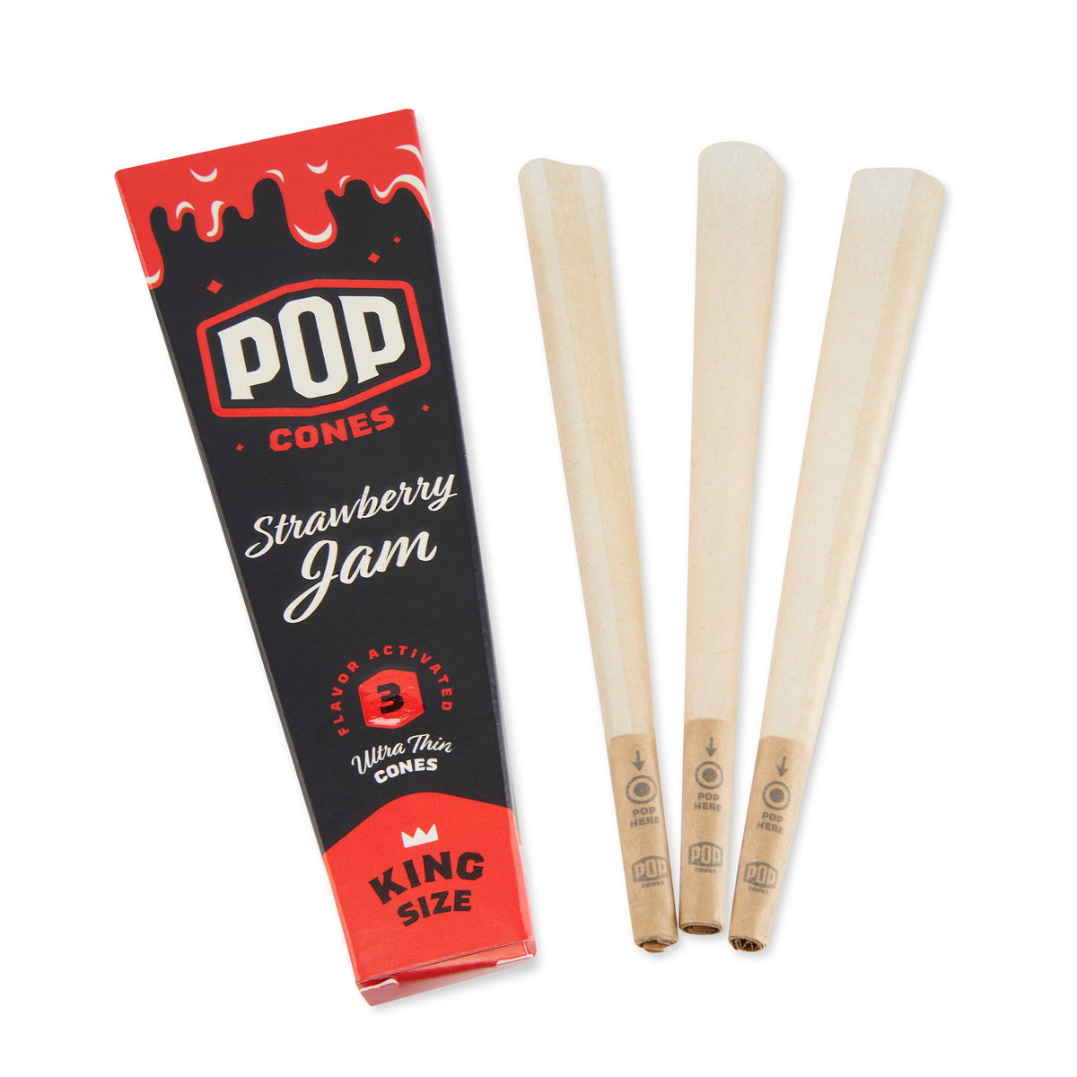 Pop Cones King and 1 ¼ Size 3pk Pre-Rolled Cones with Flavor Tip - Flavor Bundle