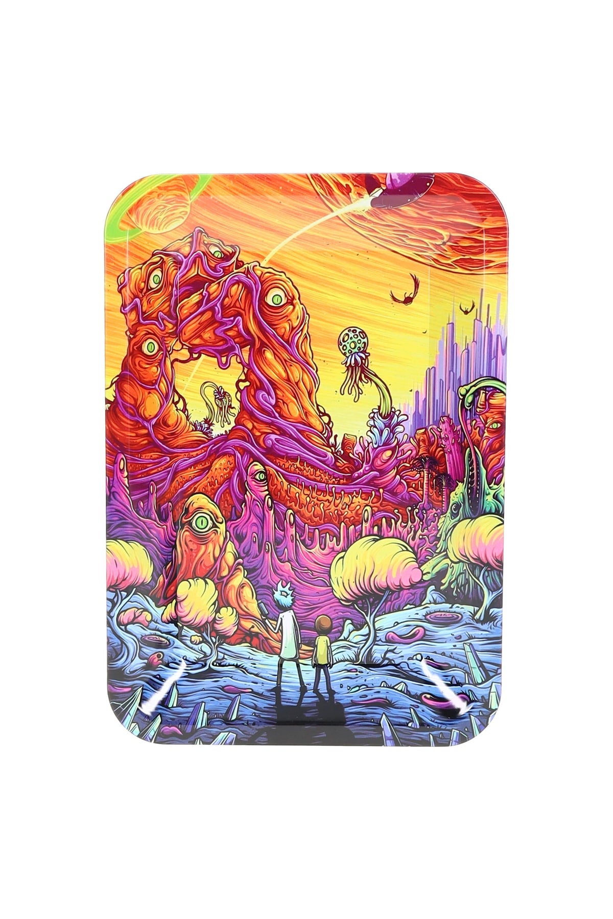 Small Art Metal Rolling Tray – 7″ × 5″ – Select Design