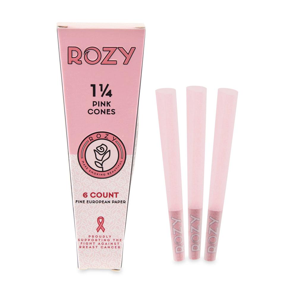 Rozy Pink 1 ¼ Size Pre-Rolled Cones 6pk – 24ct Display