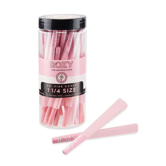 Rozy Pink 1 ¼ Size Pre-Rolled Cones – 50ct Pack