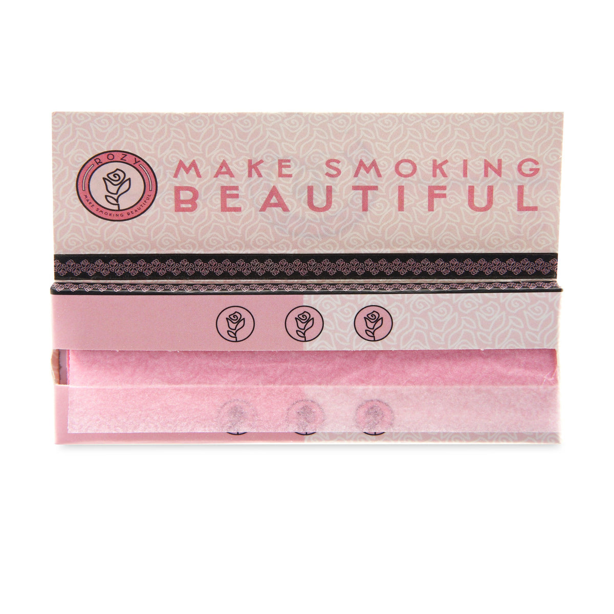 Rozy Pink Rolling Paper 1 1/4 and King Size Bundle - 50 1 1/4 Papers and 32 King Size Papers