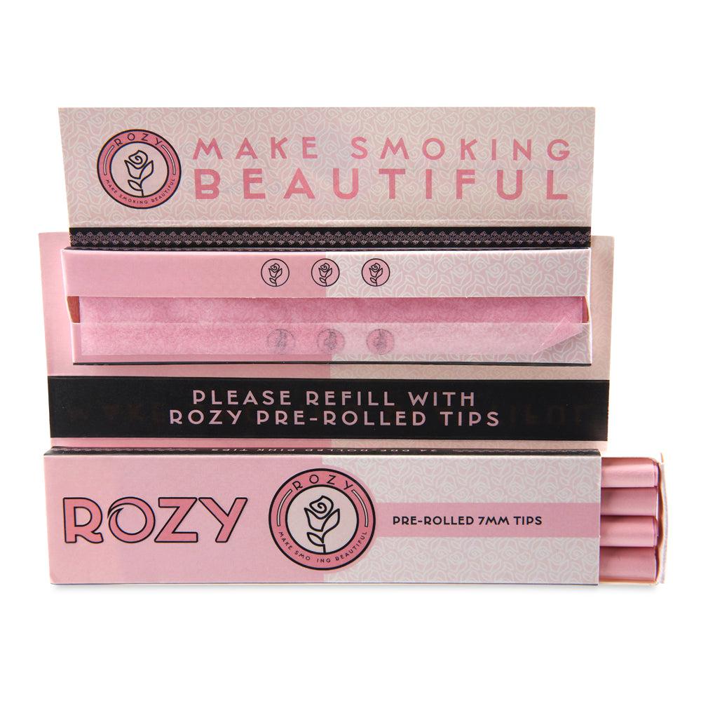 Rozy Pink Rolling Papers and Pre Rolled Tips 1 1/4 and King Size Bundle - 50 1 1/4 Papers, 32 King Size Papers, and 40 Pre Rolled Tips