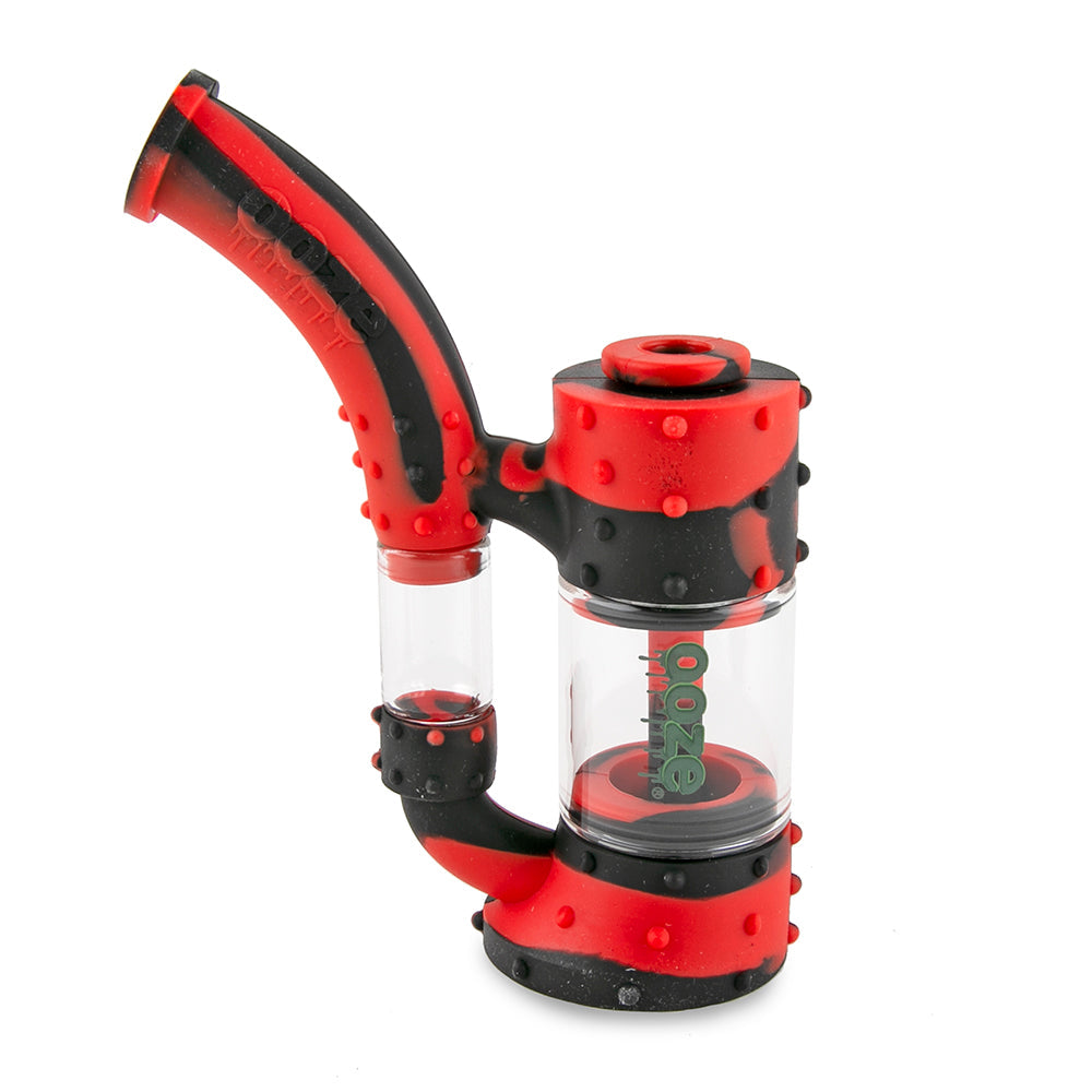 Ooze Stack Pipe Silicone Bubbler - Black / Red