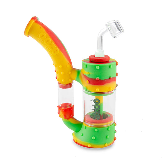 Ooze Stack Pipe Silicone Bubbler - Rasta