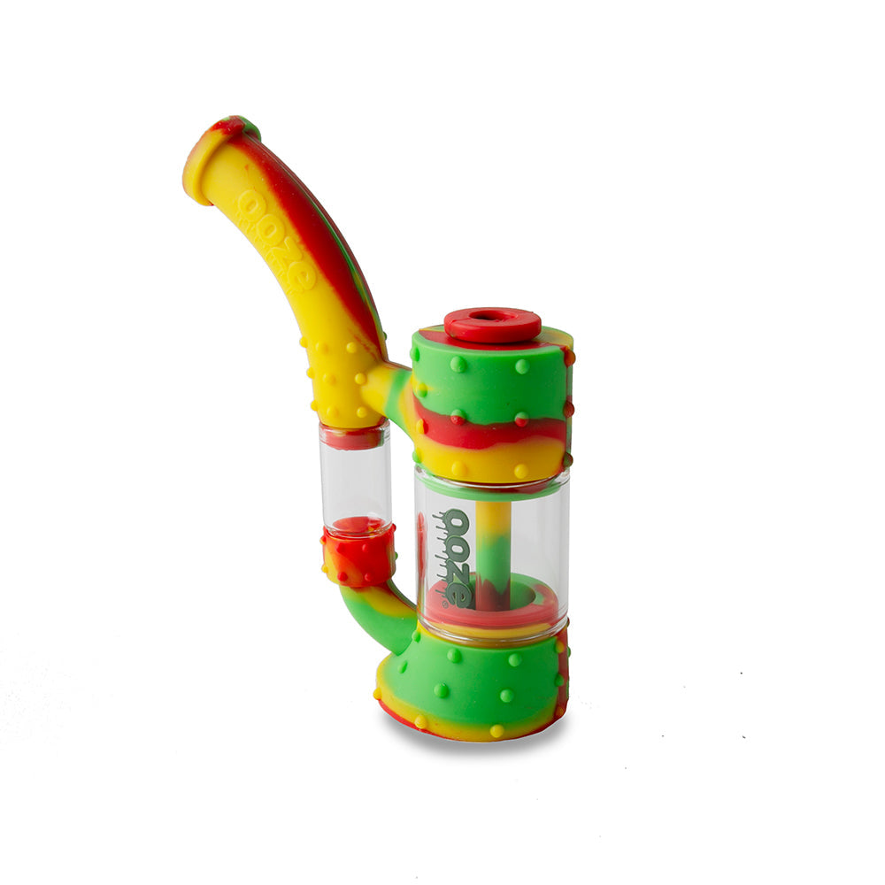 Ooze Stack Pipe Silicone Bubbler - Rasta