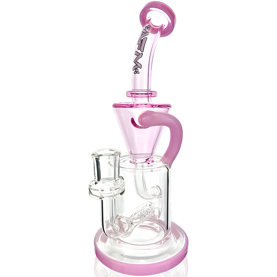 10.5" AFM Glass Drain Recycler Double Color Inline Dab Rig