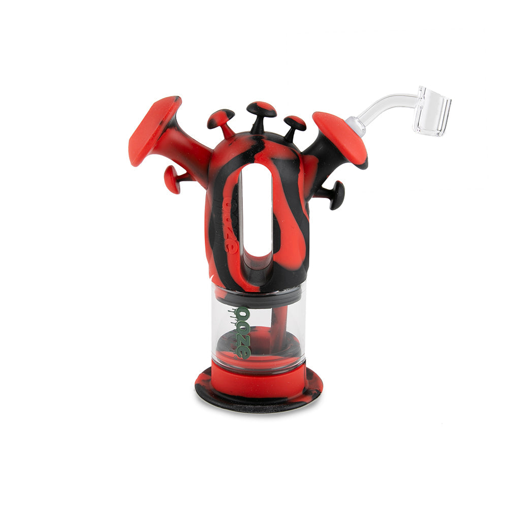 Ooze Trip Pipe Silicone Bubbler - Black / Red