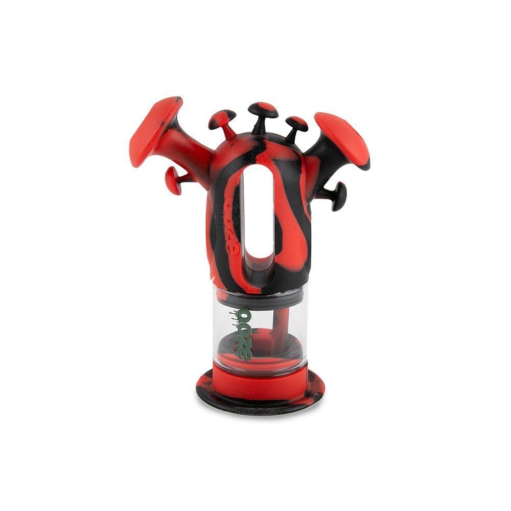 Ooze Trip Pipe Silicone Bubbler - Black / Red
