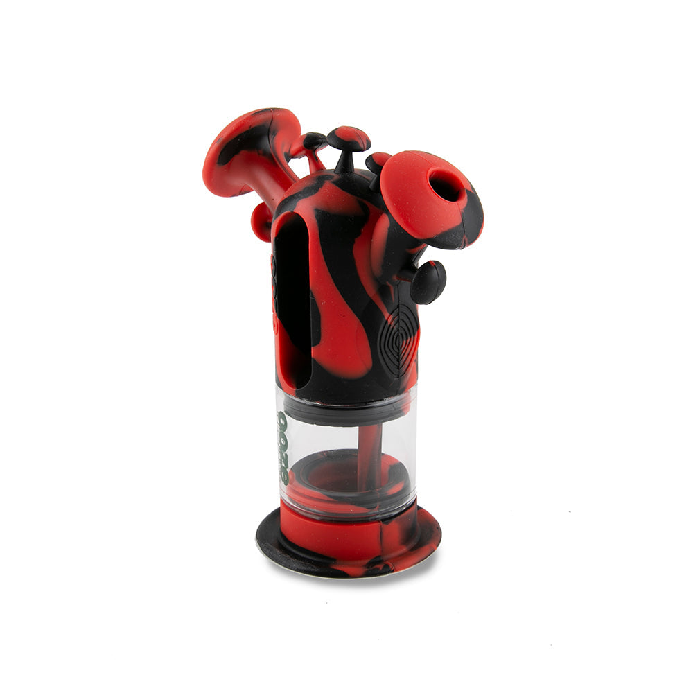 Ooze Trip Pipe Silicone Bubbler - Black / Red