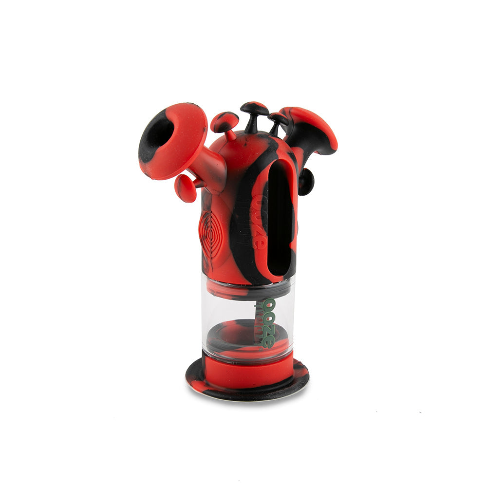 Ooze Trip Pipe Silicone Bubbler - Black / Red