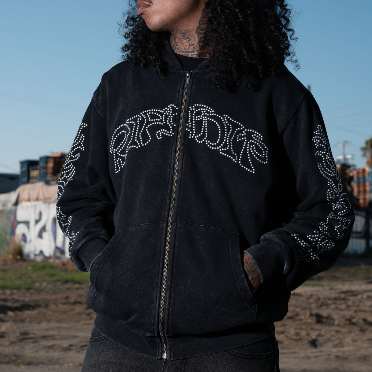Pretty Flacko Zip Hoodie (Black Vintage Wash)