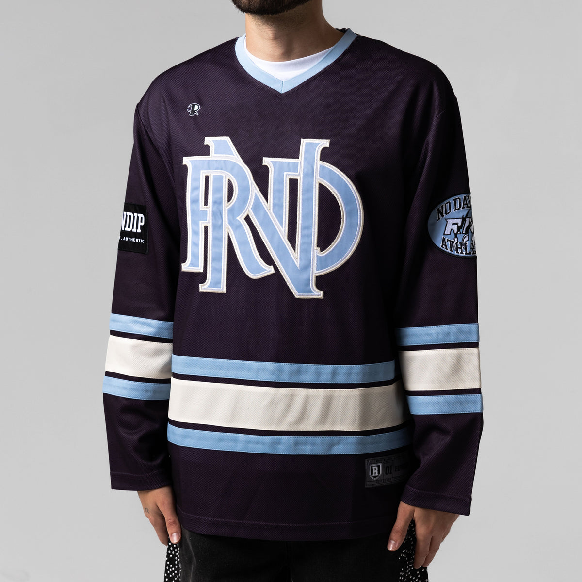 No Days Off Hockey Jersey  (Plum)