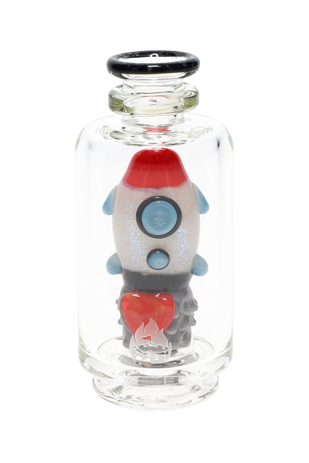 Empire Glassworks “Glow Rocket Ship” Peak Attachment – 4½″ – US-Made