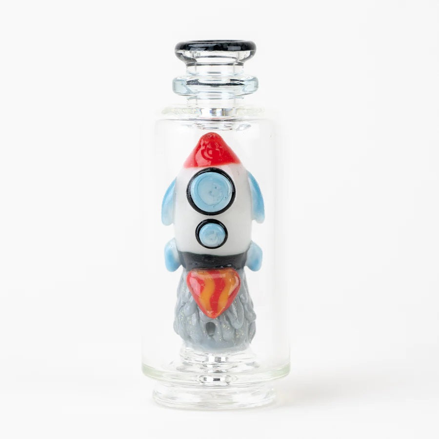 Empire Glassworks “Glow Rocket Ship” Peak Attachment – 4½″ – US-Made