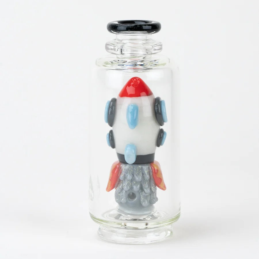 Empire Glassworks “Glow Rocket Ship” Peak Attachment – 4½″ – US-Made