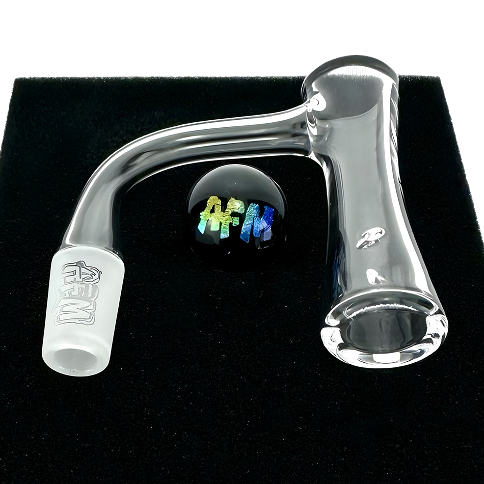 AFM Whirlpool Quartz Dab Banger Set, 20mm Flat-Top Premium Quartz Nail Kit with Auto Spinners & Pearls