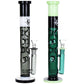 2CT BUNDLE - Pulsar Tri-Tone Holey Straight Tube Glass Water Pipe - 11.5" / 14mm F / Green/Black, White/Black