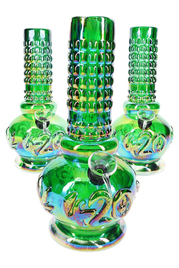 8.5″ Metallic 420 Beaker Bong – Ribbed Neck