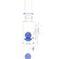Glass Straight Tube Bong “Double Orbit” – Stereo Sphere Percs – 18″ – Assorted Colors