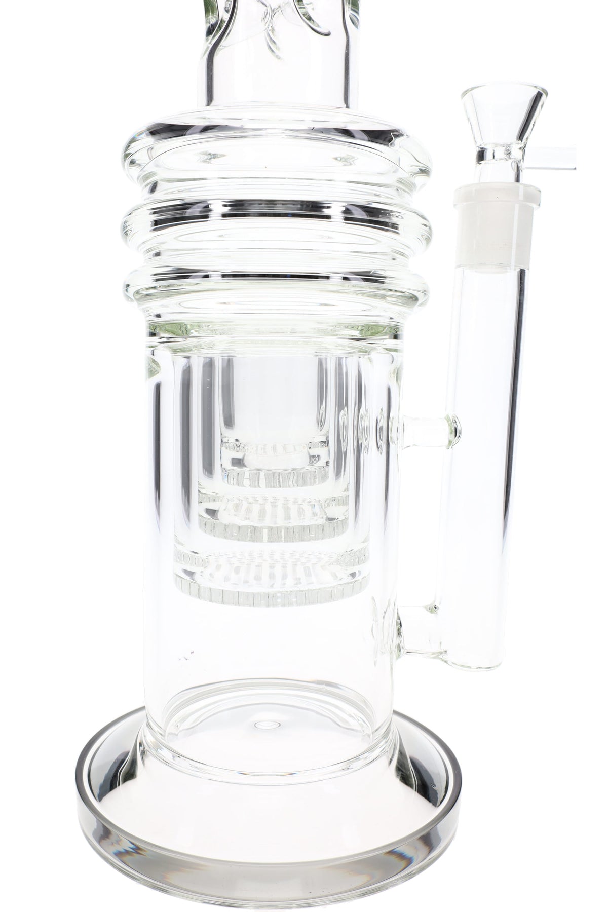 Glass Straight Tube Bong “Rings of Clarity” – Honeycomb Chamber – 18″ – Assorted Colors