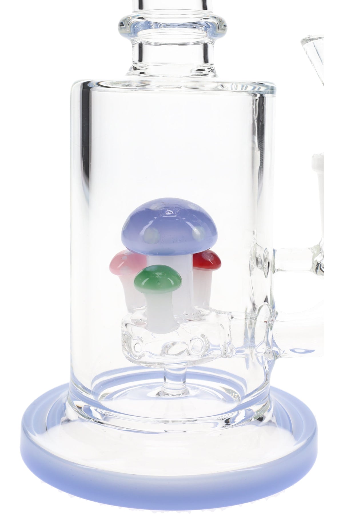 Glass Straight Tube Bong “Shroom Bloom” – Mushroom Perc – 7″ – Assorted Colors