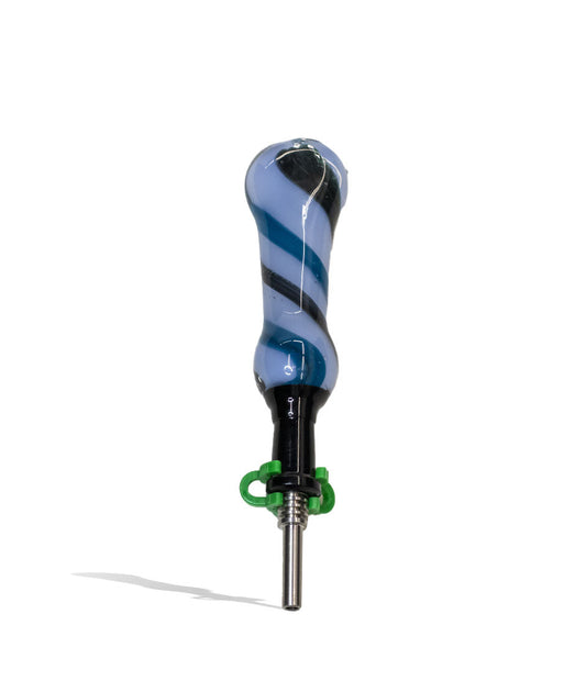 Black Tip Milky Swirl Tube Nectar Collector with 10mm Stainless Steel Tip