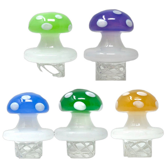 Mushroom Cap Turbo Glass Spinner Carb Cap + 2 Pearls