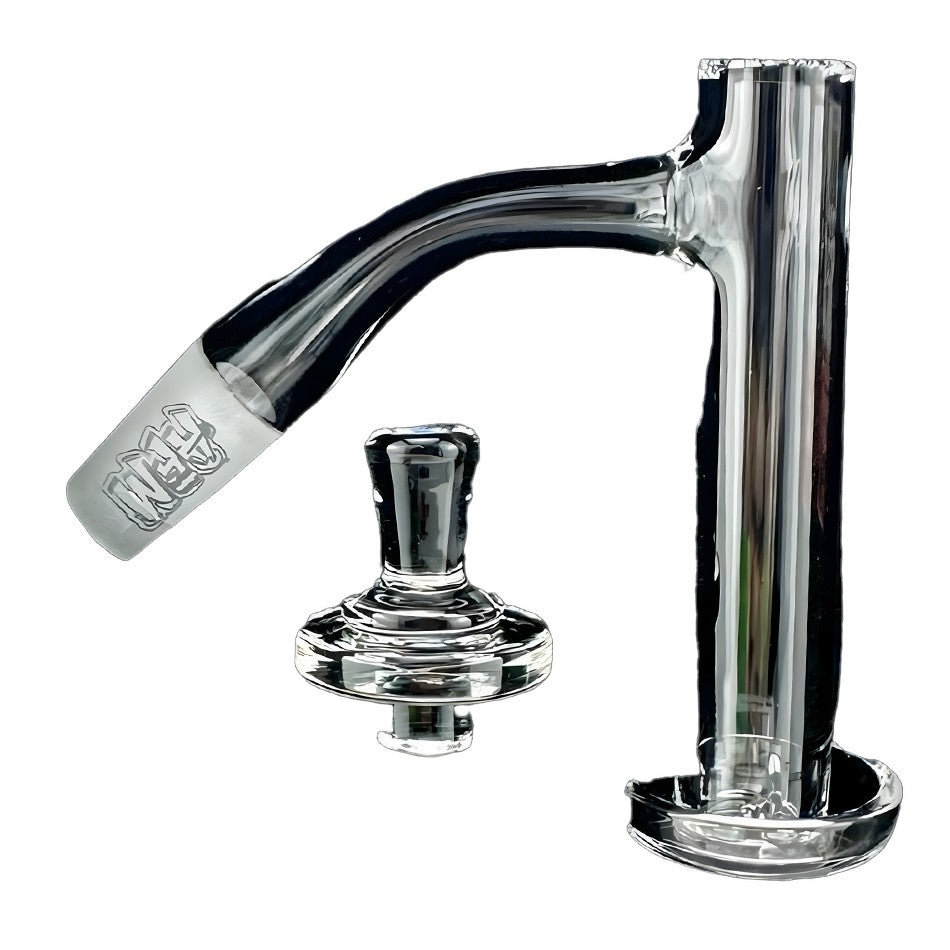 AFM Milky Way Quartz Dab Banger Set, 20mm Flat-Top Premium Quartz Nail Kit with Tower Spinner & Spaceship Cap
