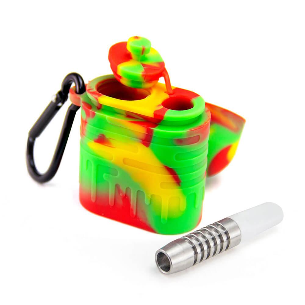 Colorful Rasta Silicone One Hitter