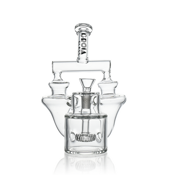 8" Twin Vortex Recycler Scientific Glass Water Pipe | Croia Glass