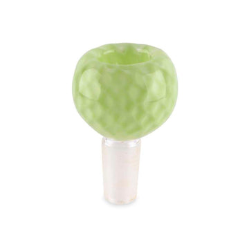 Custom Glass 14mm Green Slyme Honeycomb Flower Bowl