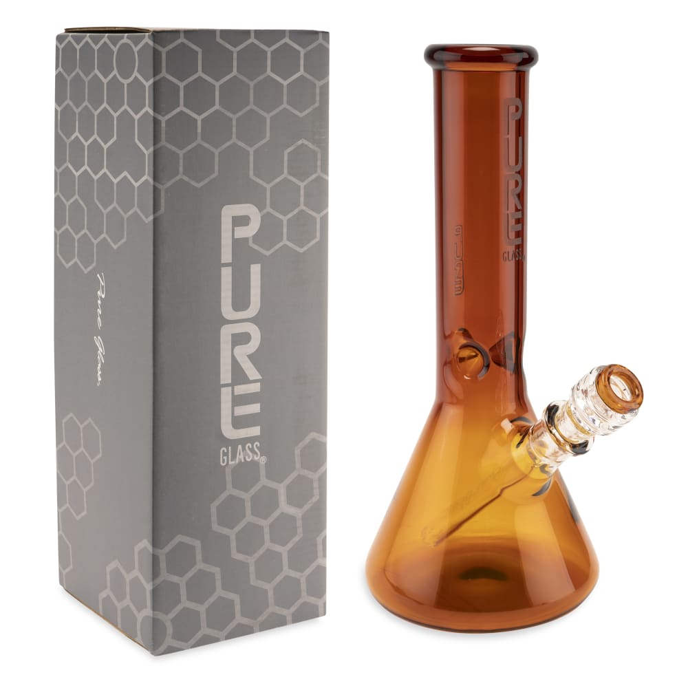 Pure Glass 12” Classic Beaker Water Pipe – Amber