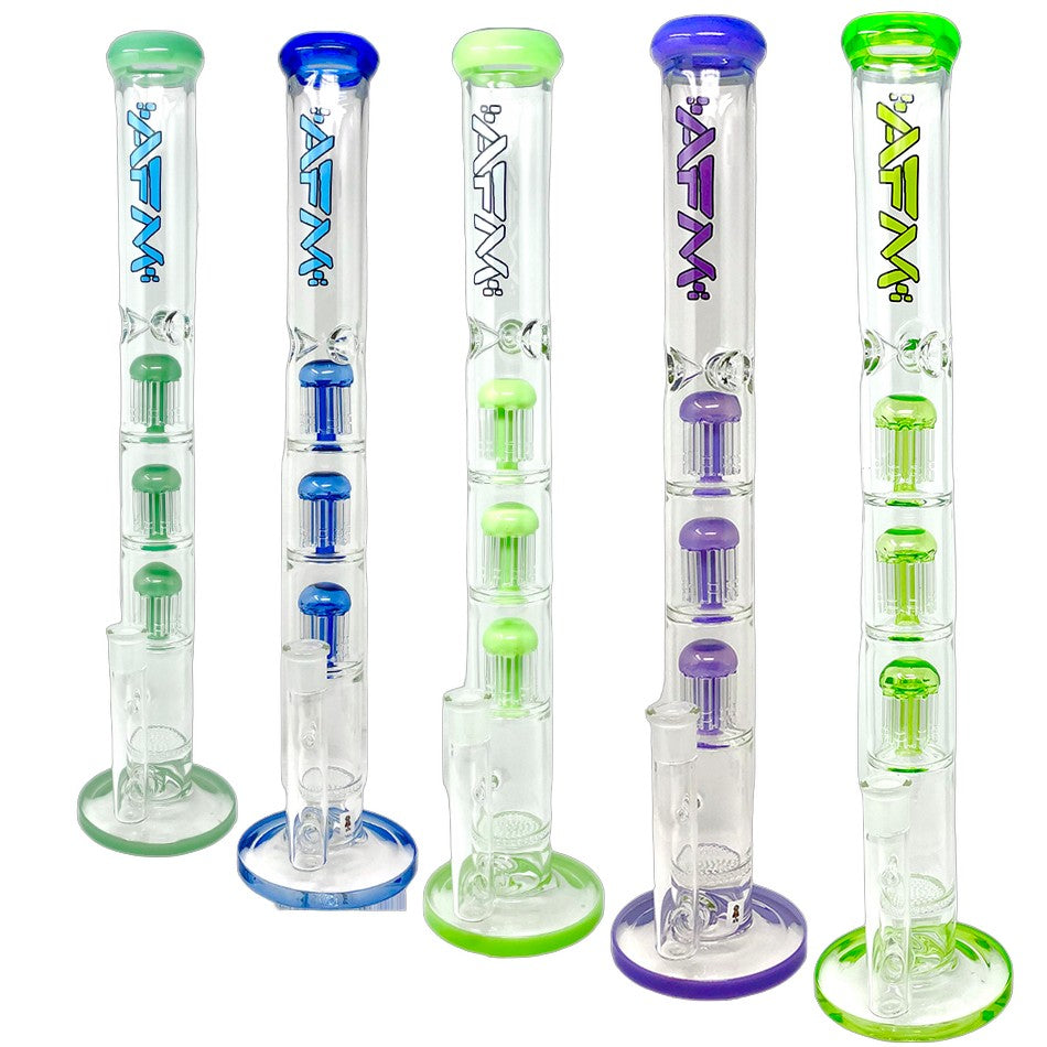 21" Ripper Triple Tree Perc Glass Straight Tube Bong