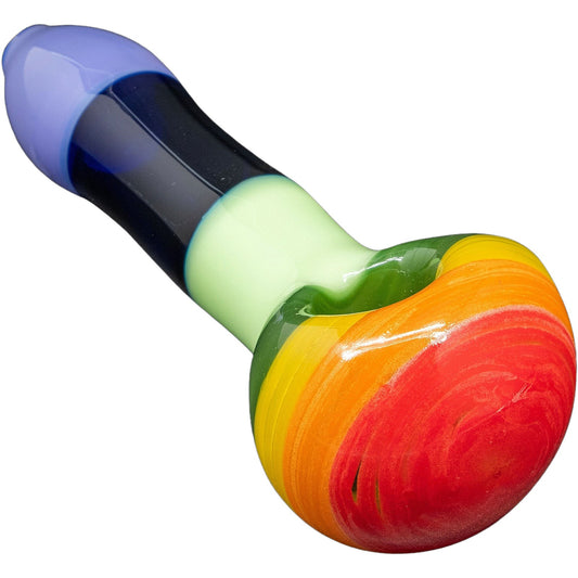 "Hard Candy" Rainbow Colored Spoon Glass Pipe