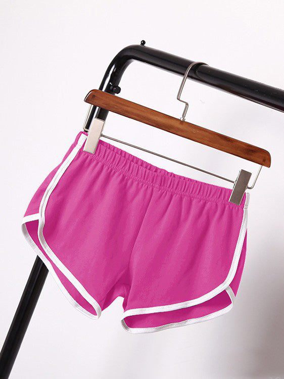 Women's sports shorts, home casual solid-color fashionable yoga beach pants, candy-colored hot pants