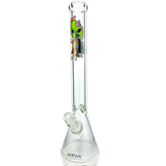 18" Skeletal Clear 9mm Glass Beaker Bong