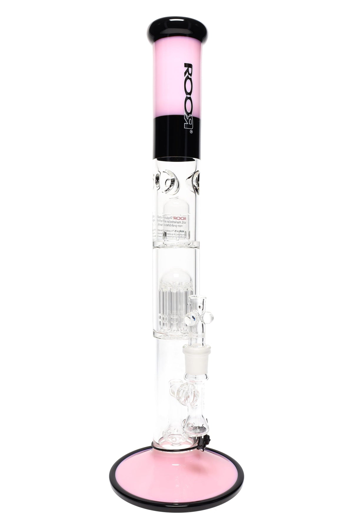 ROOR Tech Stemless Multicolor Straight Tube Bong – Multi Percs – 18″ – 5 mm