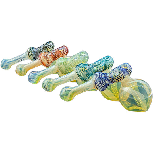 "Raked Hammer" Fumed Hammer Bubbler Pipe (Various Colors)