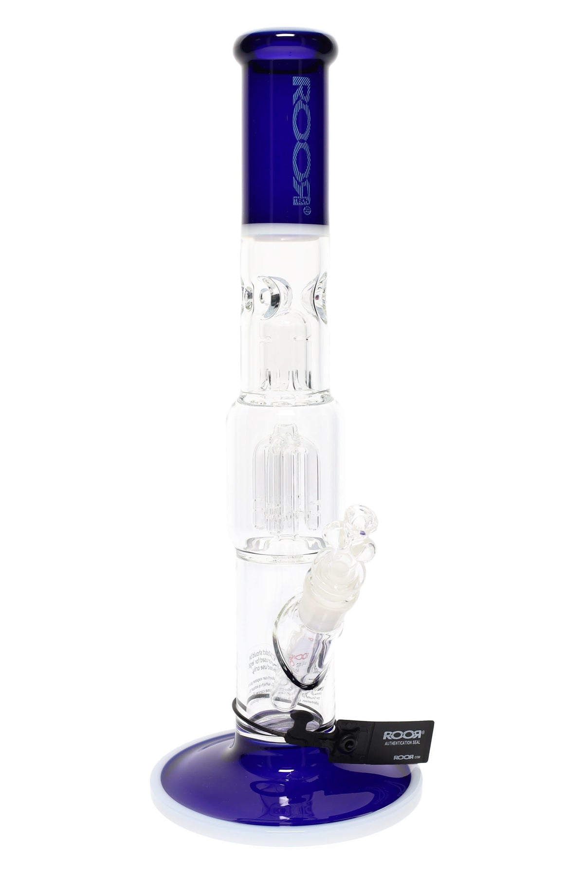 ROOR Tech 15" Multicolor Straight Tube Bong with Tree Perc – Glass-on-Glass