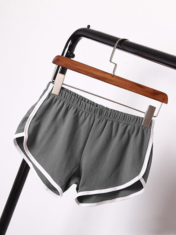 Women's sports shorts, home casual solid-color fashionable yoga beach pants, candy-colored hot pants