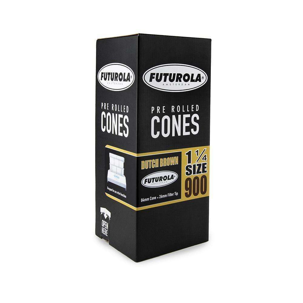 Futurola Cones - 1 1/4 - Dutch Brown - Printed Tip - 900ct
