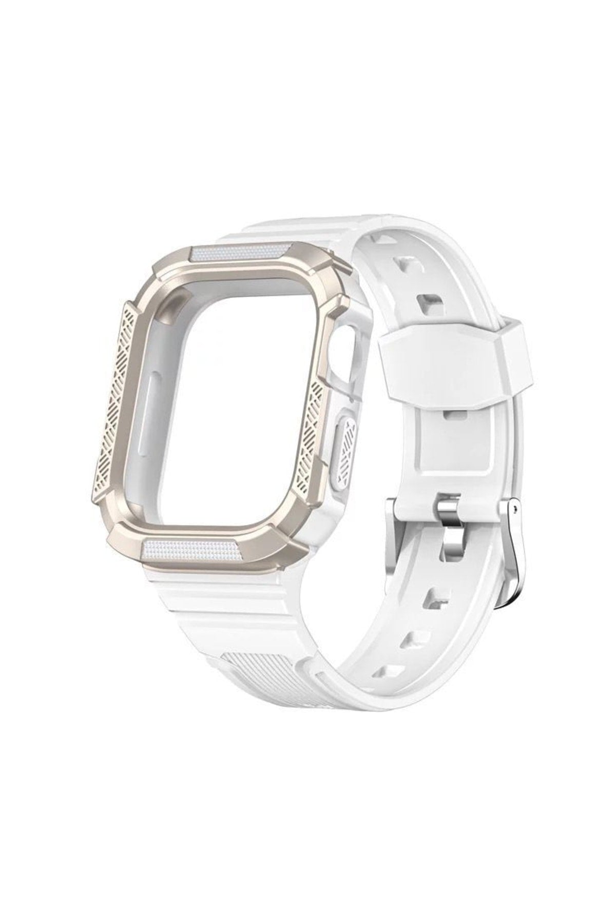 Huawei Watch 3 Pro Classic Compatible Strap, Perforated Dual-Color Silicone, White