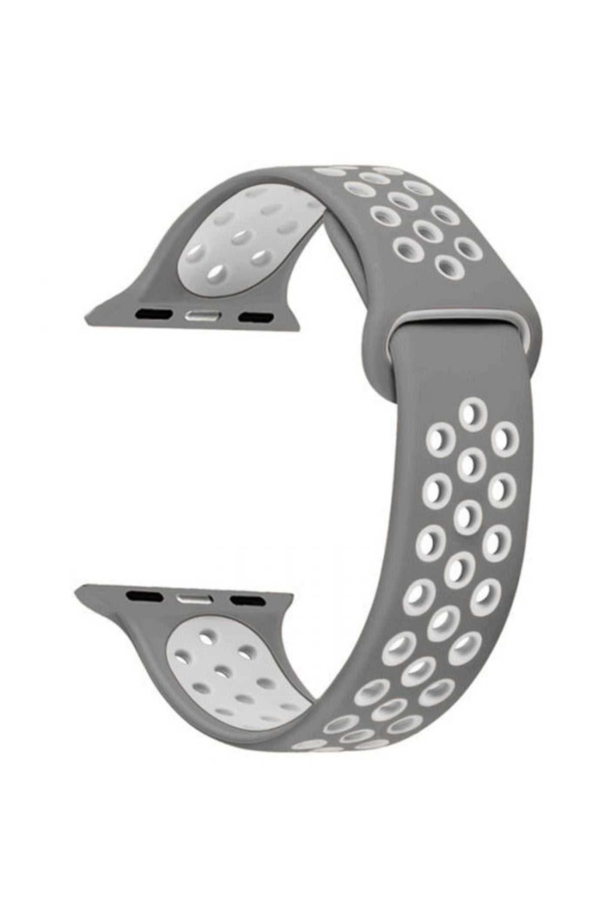 Apple Watch Series 8 41mm Strap with Perforated Design, Dual-Color Silicone, Anthracite