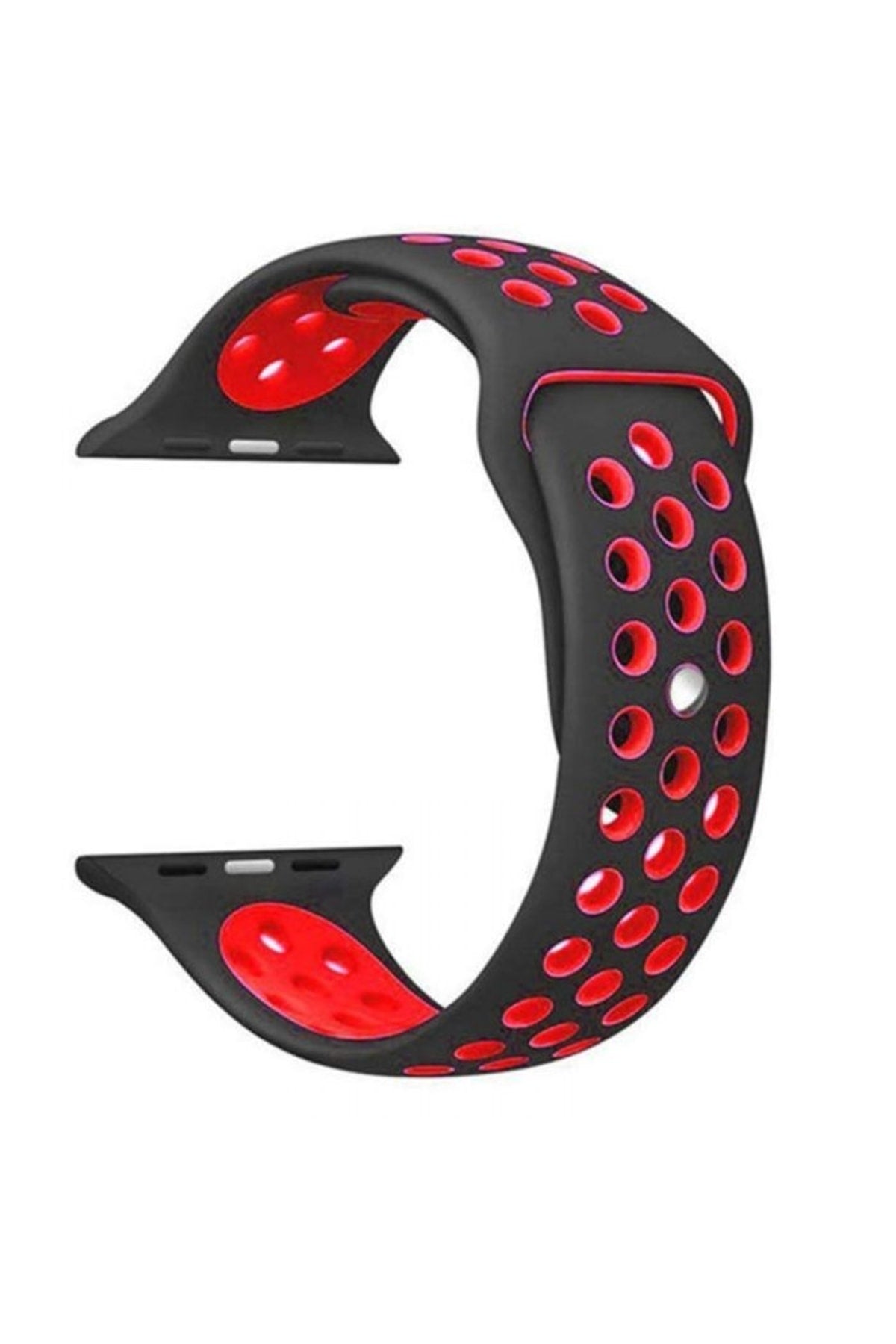 Apple Watch Ultra Strap with Perforated Dual-Color Silicone, Burgundy