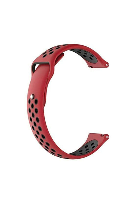Carmenta Watch GTT One Compatible Strap, Perforated Dual-Color Silicone, Red