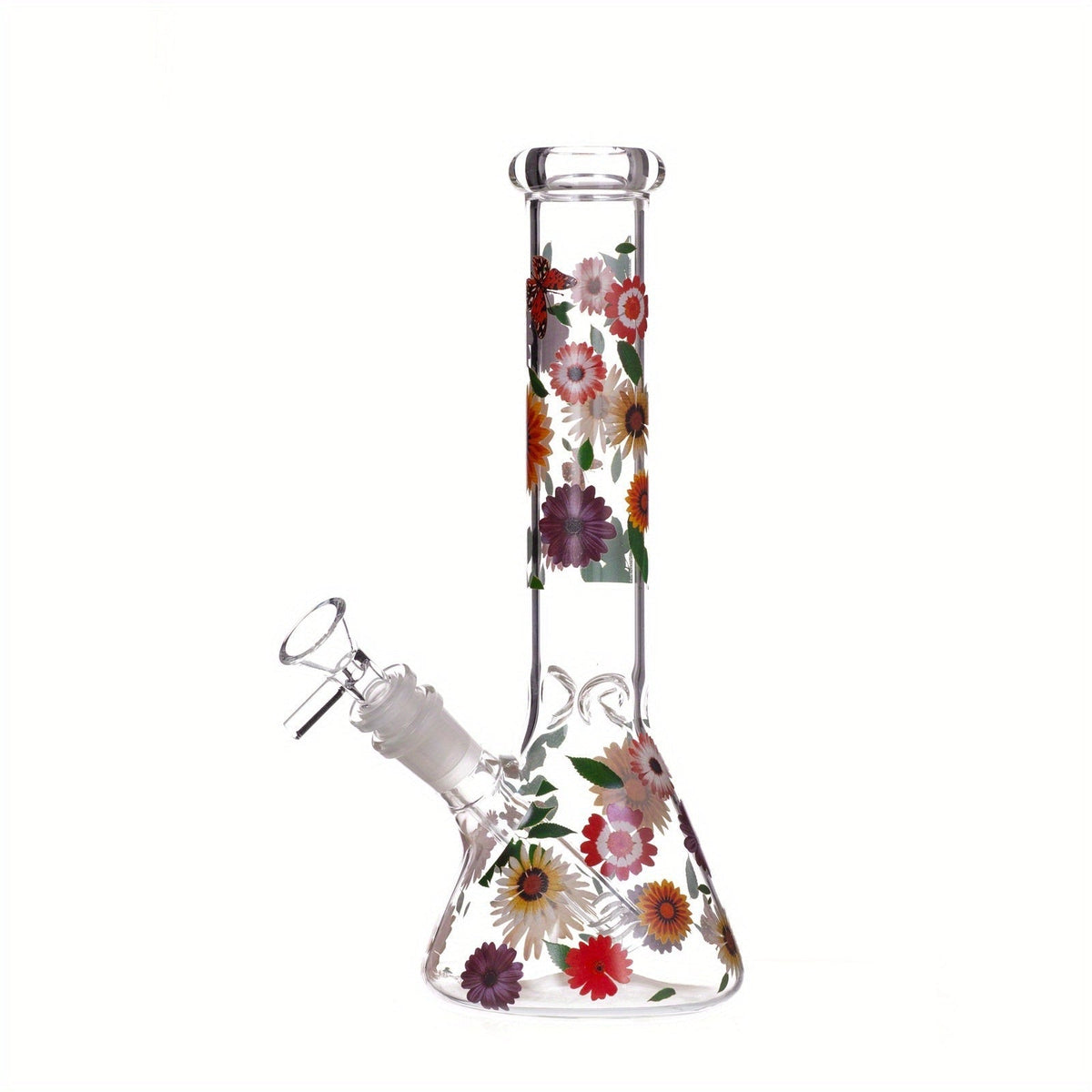 10" Glass Beaker Flower Bong