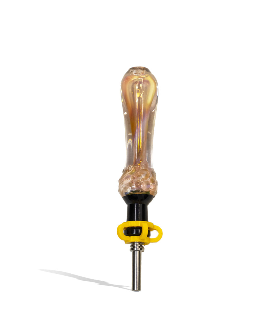 Gold Fumed Nectar Collector with Black Top and 10mm Stainless Steel Tip