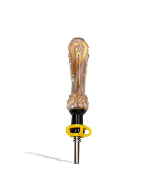 Gold Fumed Nectar Collector with Black Top and 10mm Stainless Steel Tip