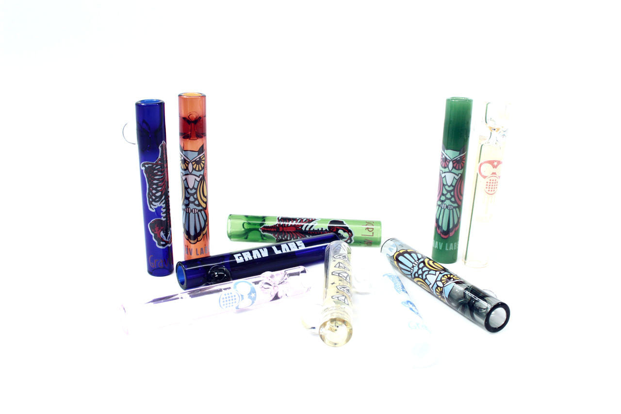 GRAV 3" 12mm Glass Taster - Assorted - Whimsical Decal (10 Pack)